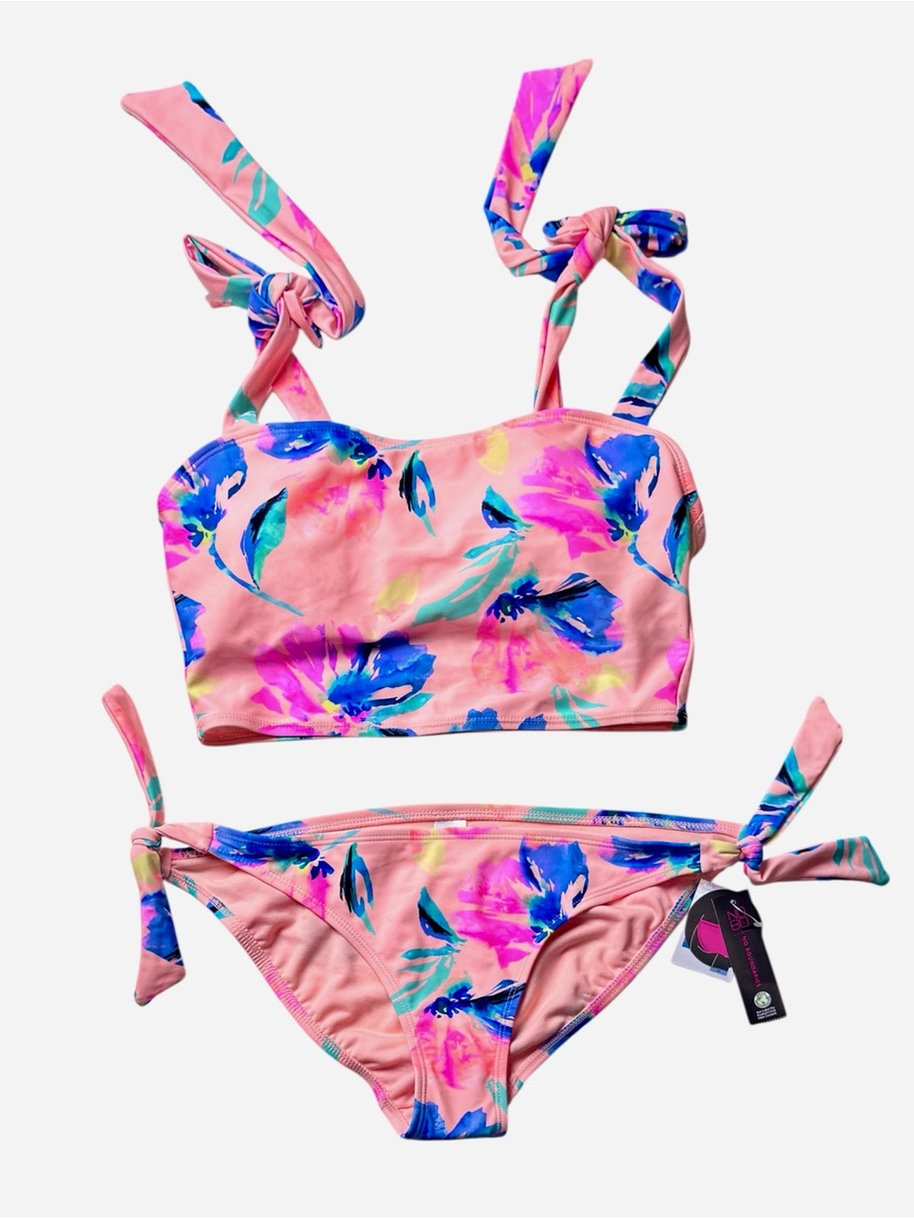 NOBO pink abstract print 2 pc bikini NWT Women’s size M(7-9) juniors | yy1